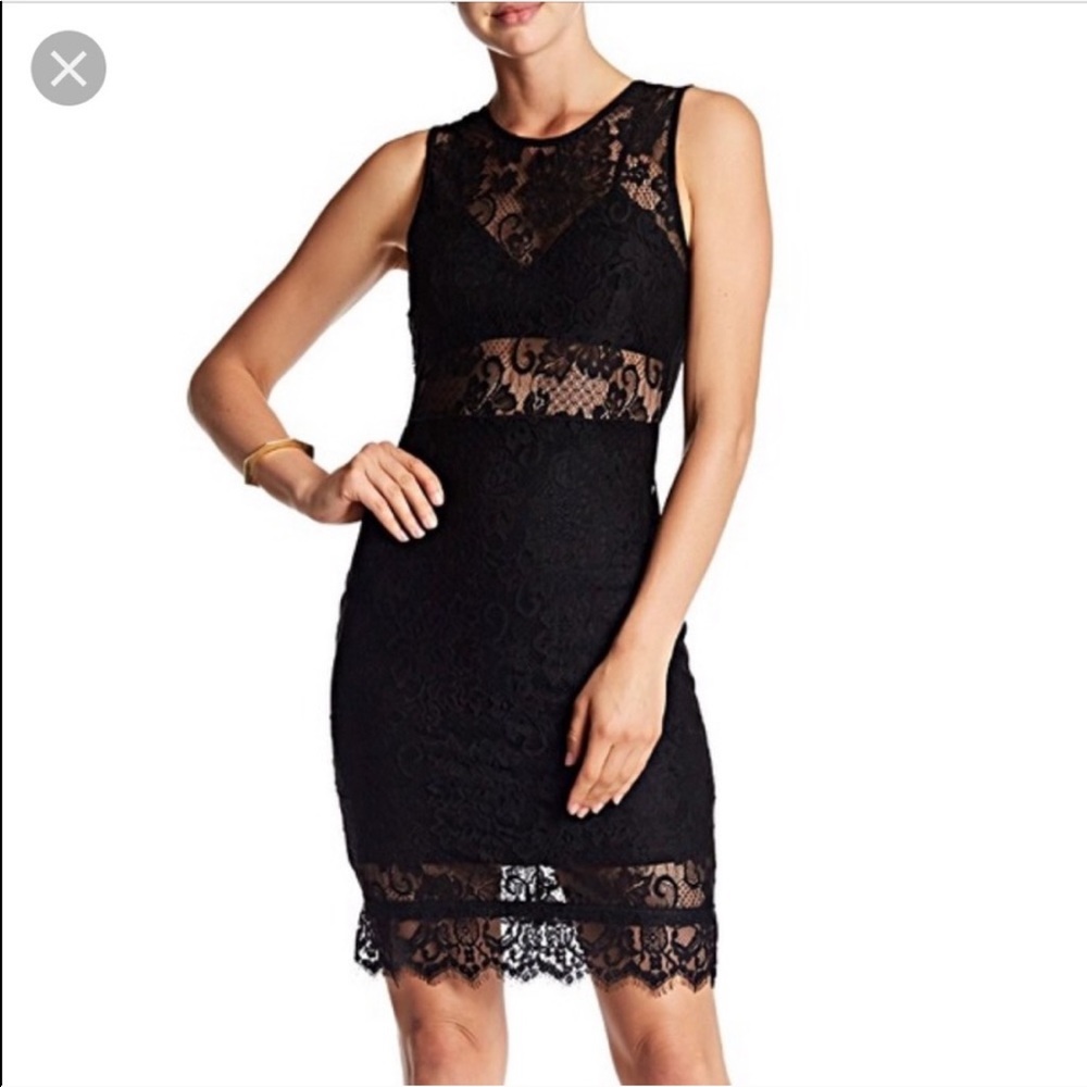 NBD black lace dress size medium